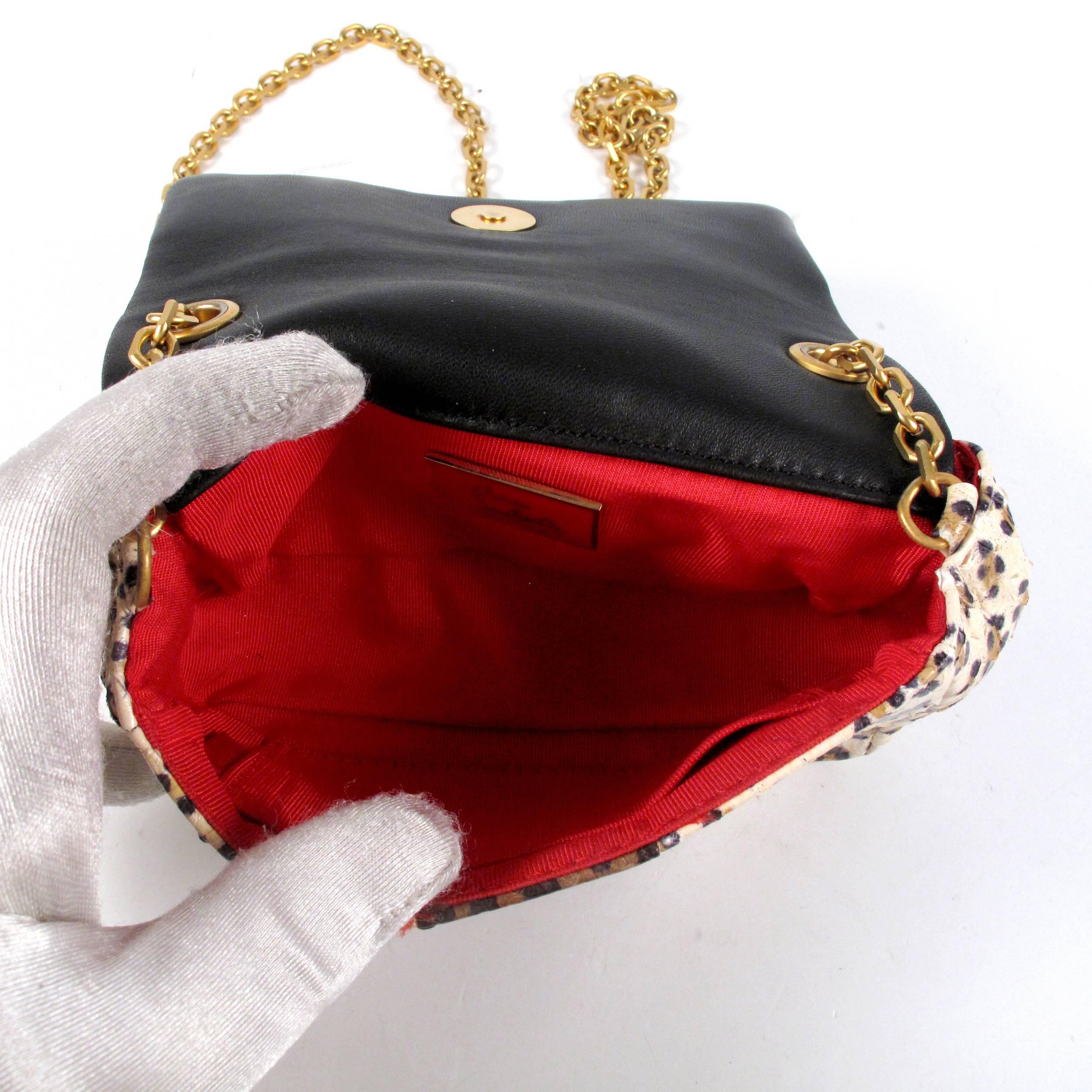 Christian Louboutin - Leather Leopard Print Crossbody Mini Ayers Sweet Charity For Sale 4