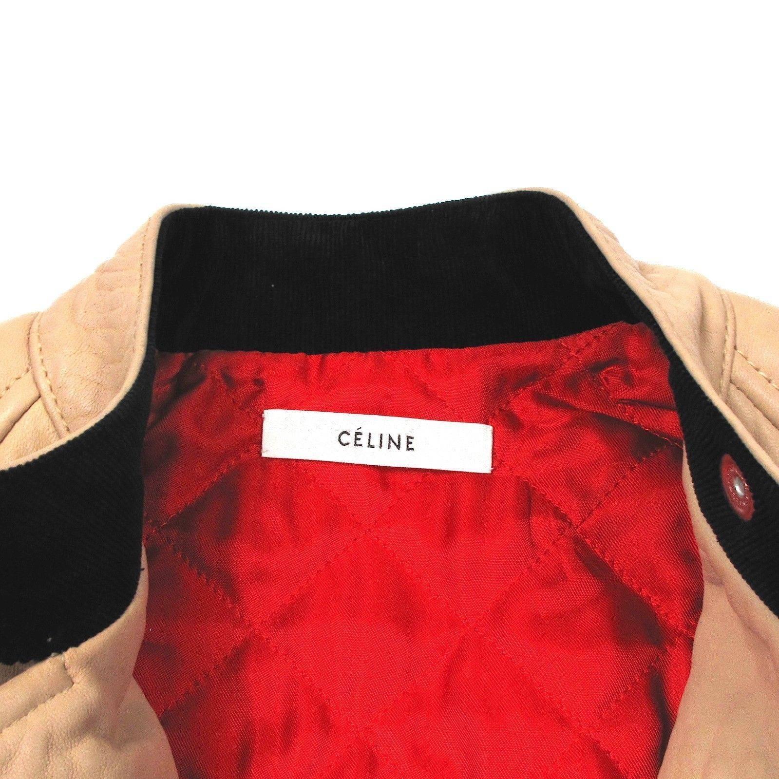 Celine Leather Jacket - US 4 6 38 - Tan Biker Motorcycle Leather Vest Coat Moto In New Condition In Prahran, Victoria