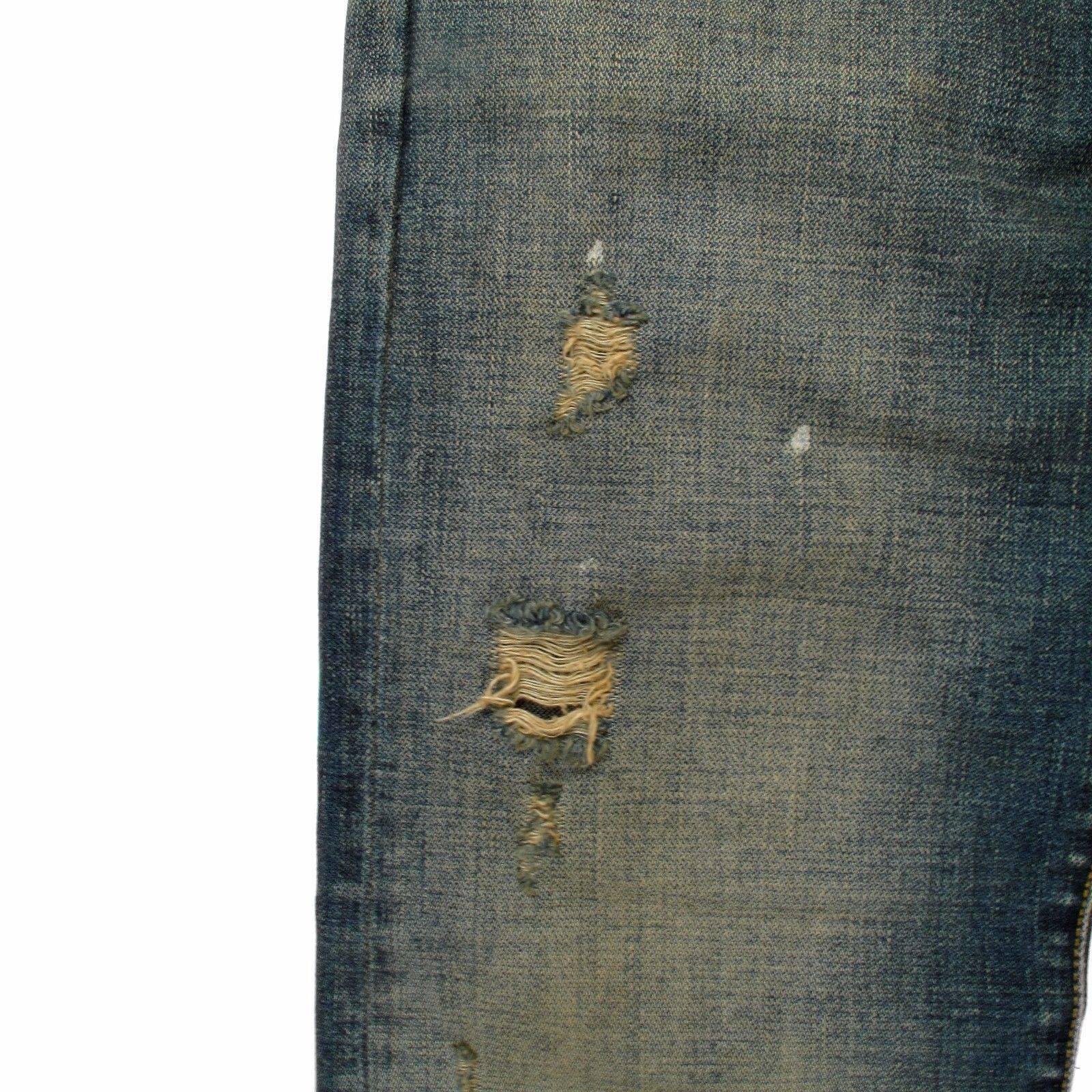 Saint Laurent Jeans - 32 - Ripped Paint Blue Denim Blowout Destroyed Crash In Excellent Condition In Prahran, Victoria