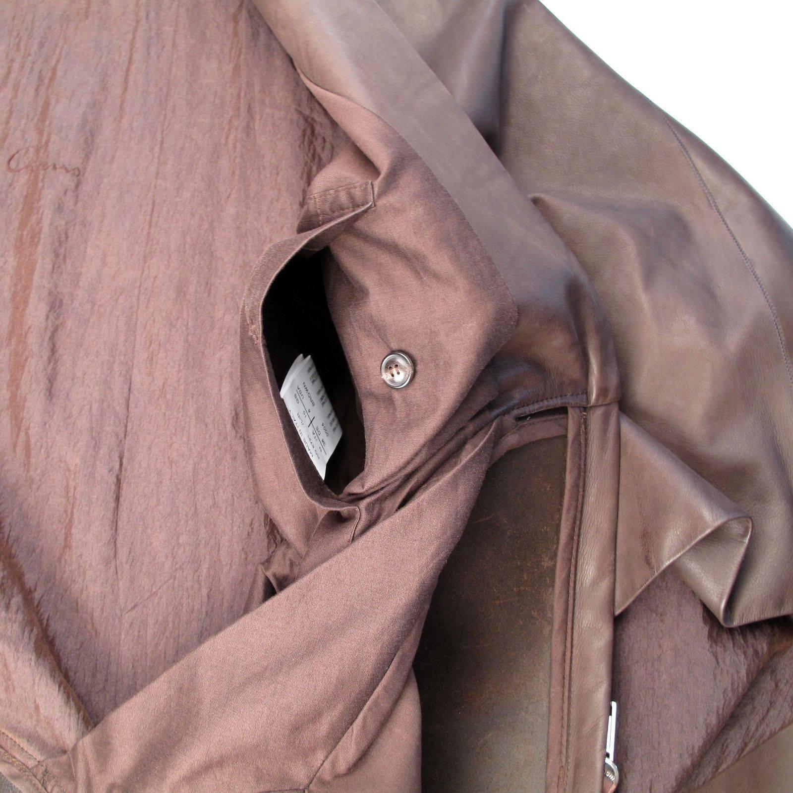 Rick Owens Cape - Leather Poncho Brown Jacket Coat - US 8 - 42 In Good Condition In Prahran, Victoria