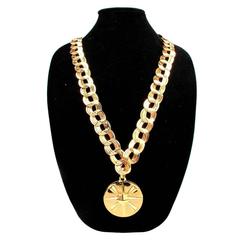 Chanel Necklace - Vintage Gold Chain Medallion Coin CC Logo & Star Charm Belt
