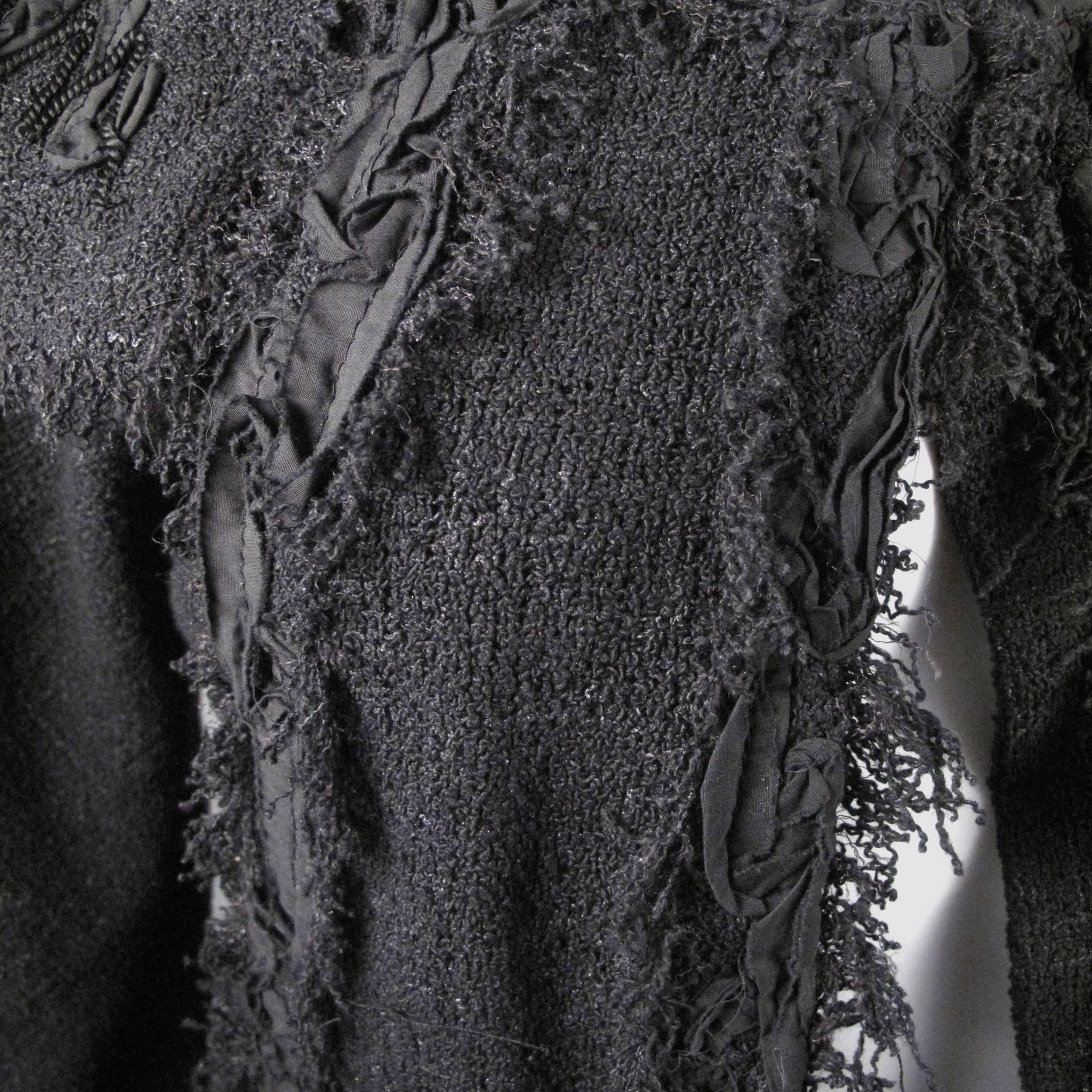 Chanel Jacket - US 6 - 38 - Black & Navy Fringe Trim Silk Coat Blazer 09P 2009 1