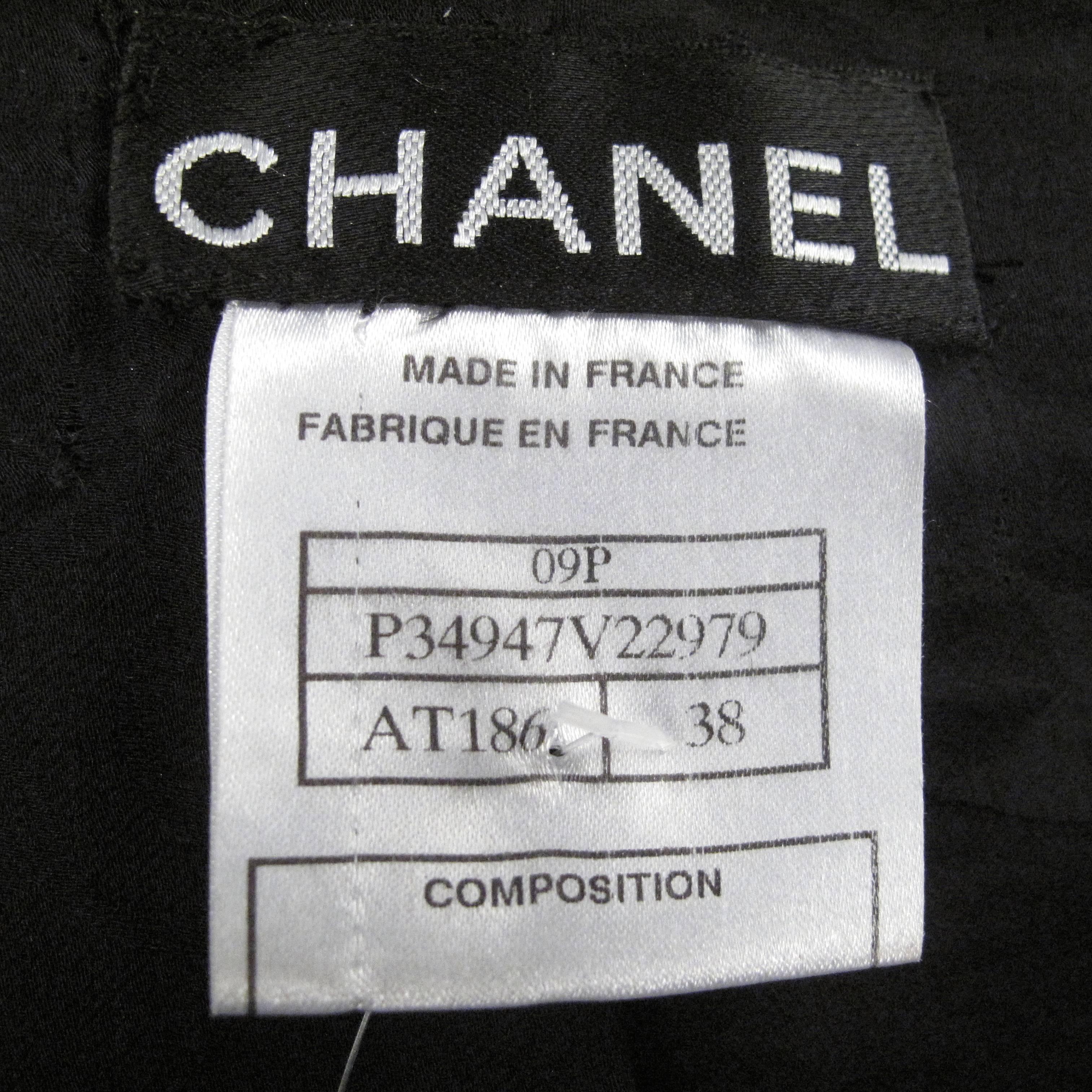 Chanel Jacket - US 6 - 38 - Black & Navy Fringe Trim Silk Coat Blazer 09P 2009 2