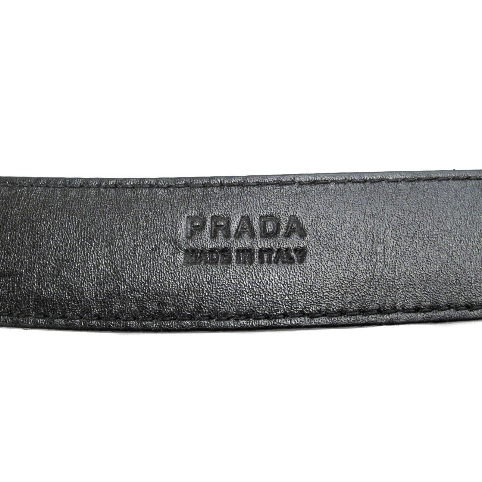 Prada Belt - Jewel Saffiano Small Black Gold Leather Rhinestone Crystal For Sale 1