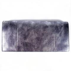 Dior Crossbody Bag - Silver Leather Embossed Snake Chain Charm Flap Handbag