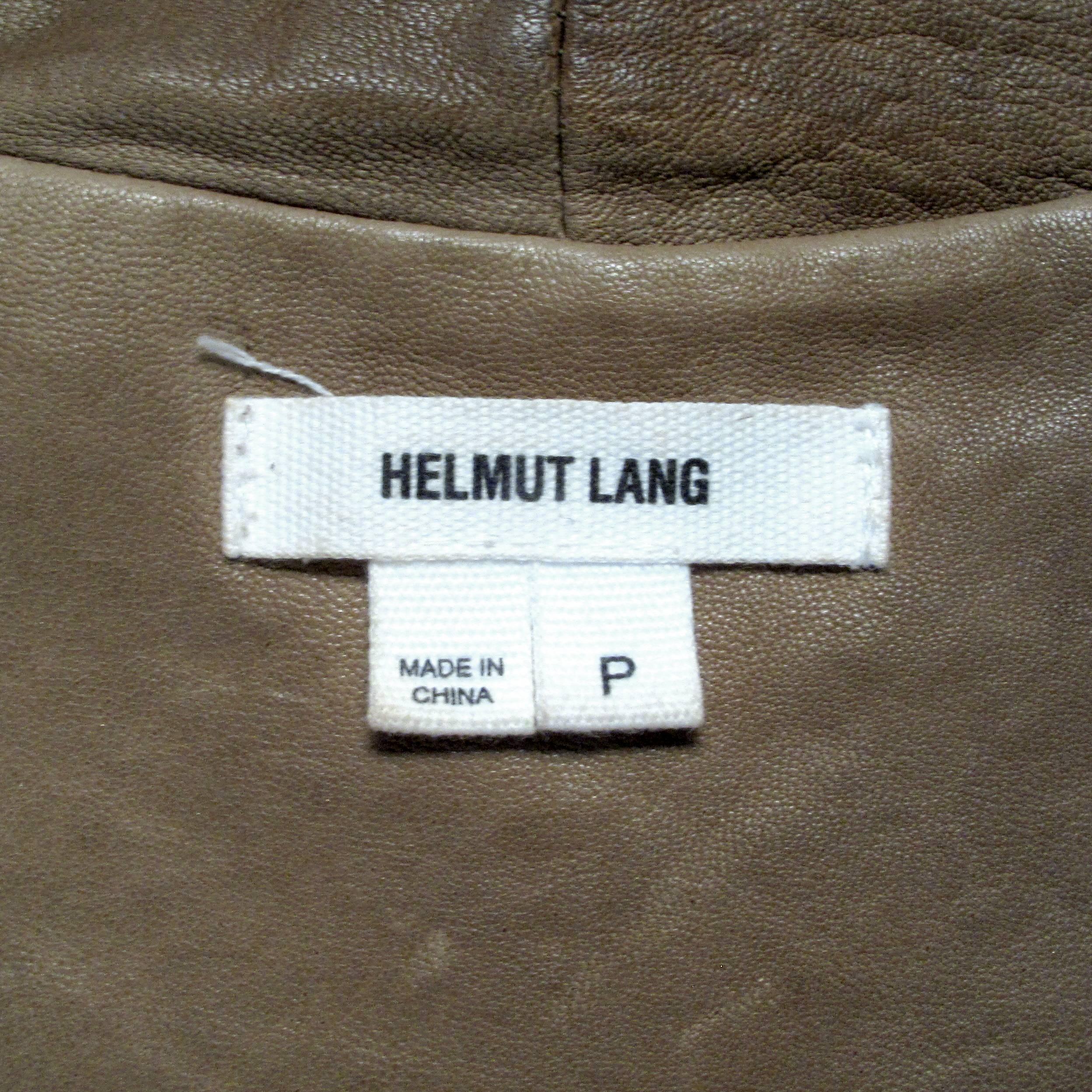 Brown Helmut Lang Leather Jacket - Small - $1500 Tan Lamb Silk Moto Motorcycle Coat