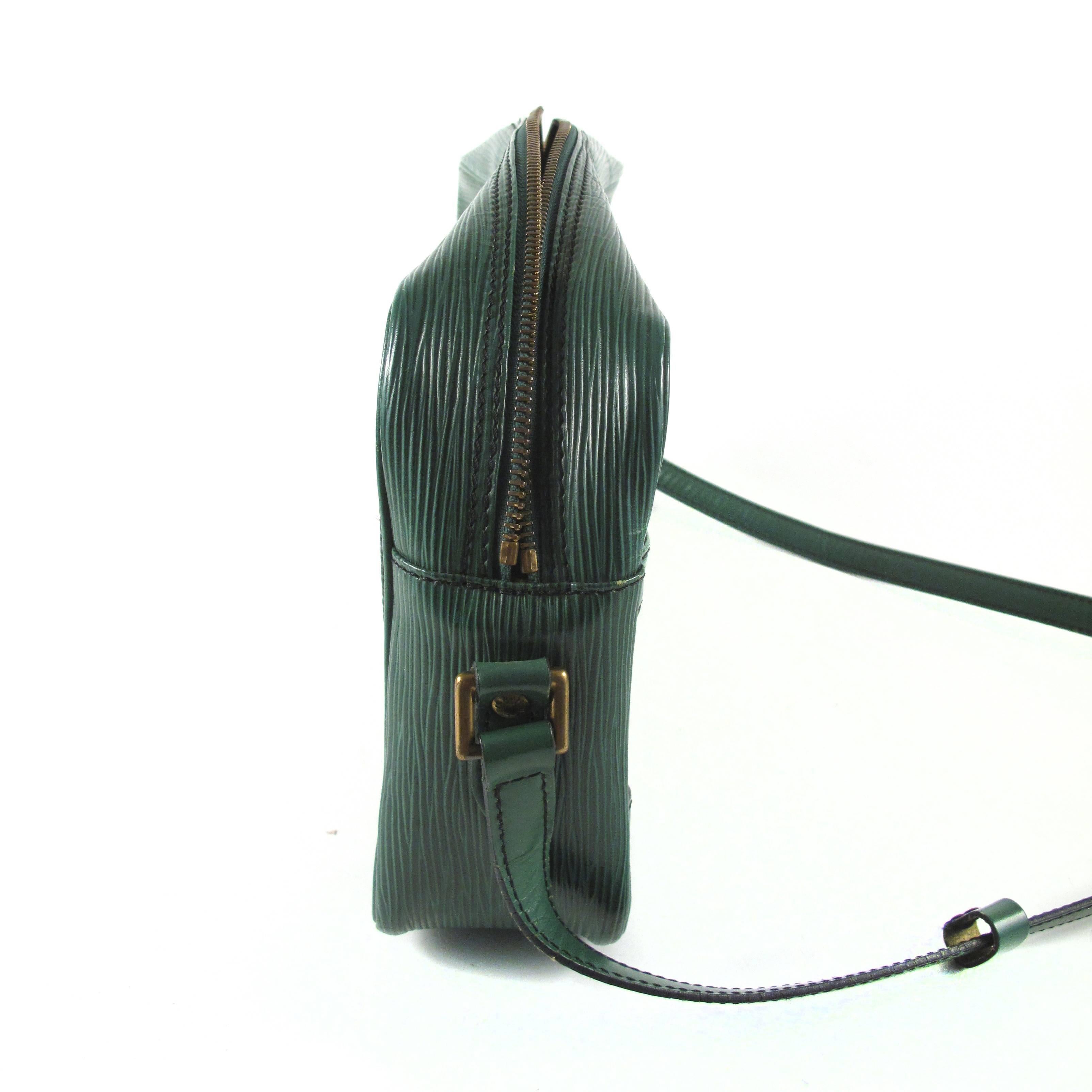 Women's Louis Vuitton Bag - Green Leather Crossbody Shoulder Epi Trocadero Handbag