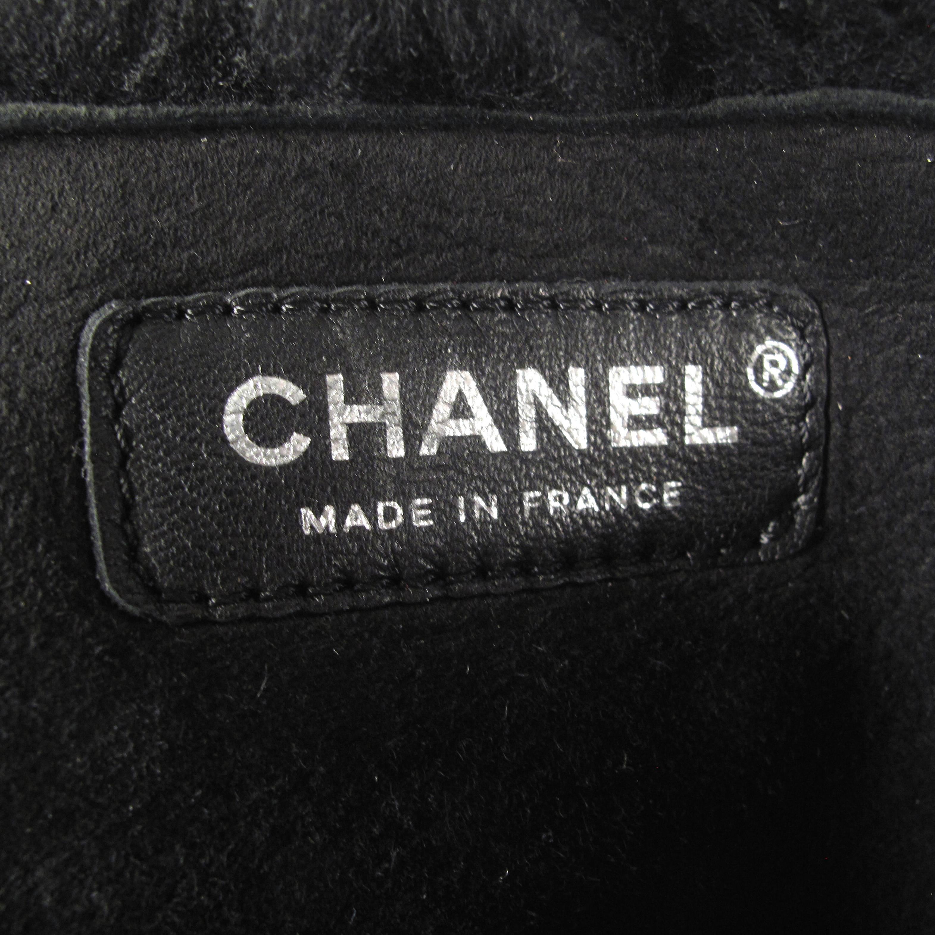 Chanel Reissue Suede Fur Bag - Black Chain Hobo Silver Shearling CC Logo Handbag 2