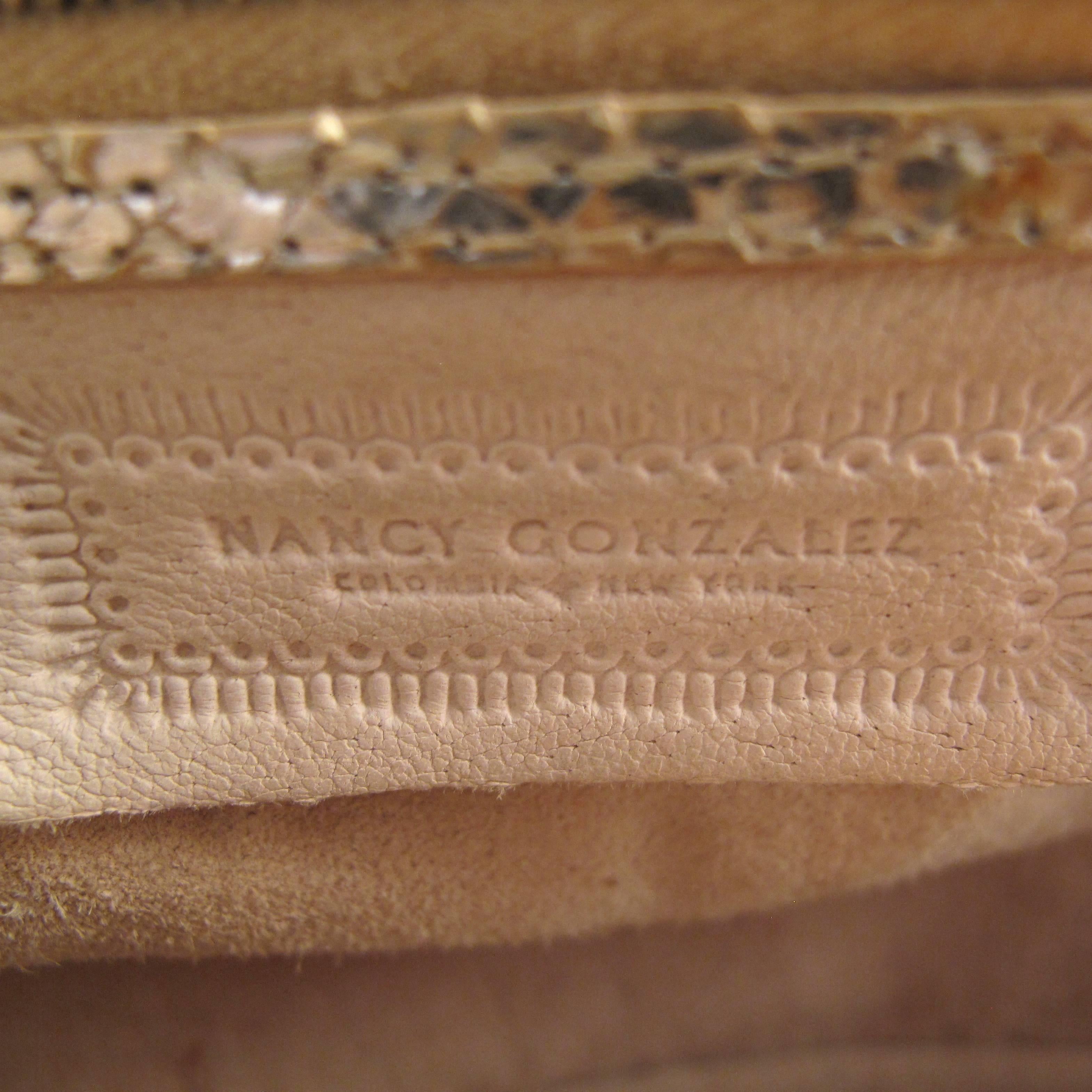 Nancy Gonzalez Python Cut Out Gold Handbag Metallic Leather Snakeskin Clutch Bag 2
