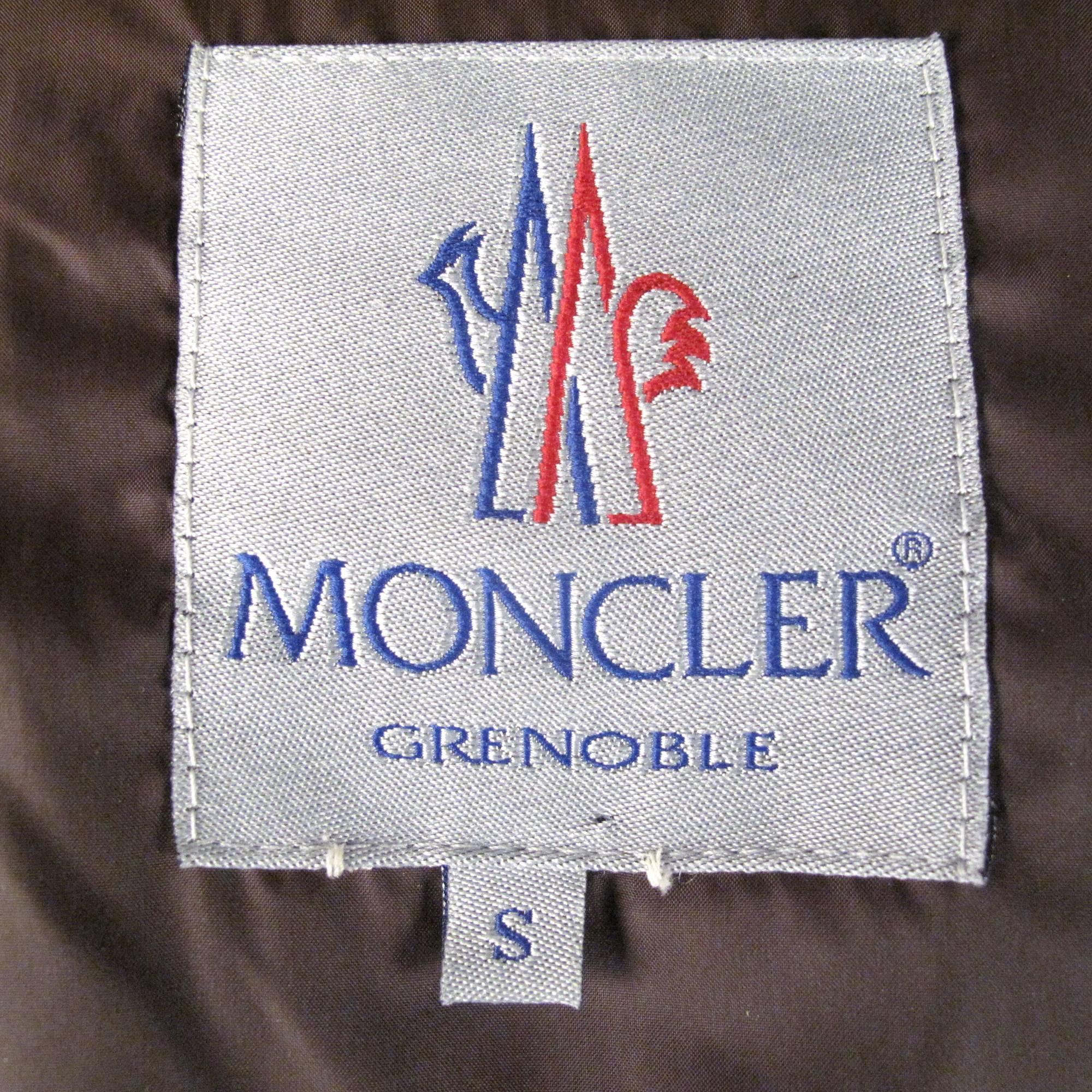 Women's Moncler Coat - Small Metallic Brown Maroon Red Crinkle Textured Hooded Jacket S