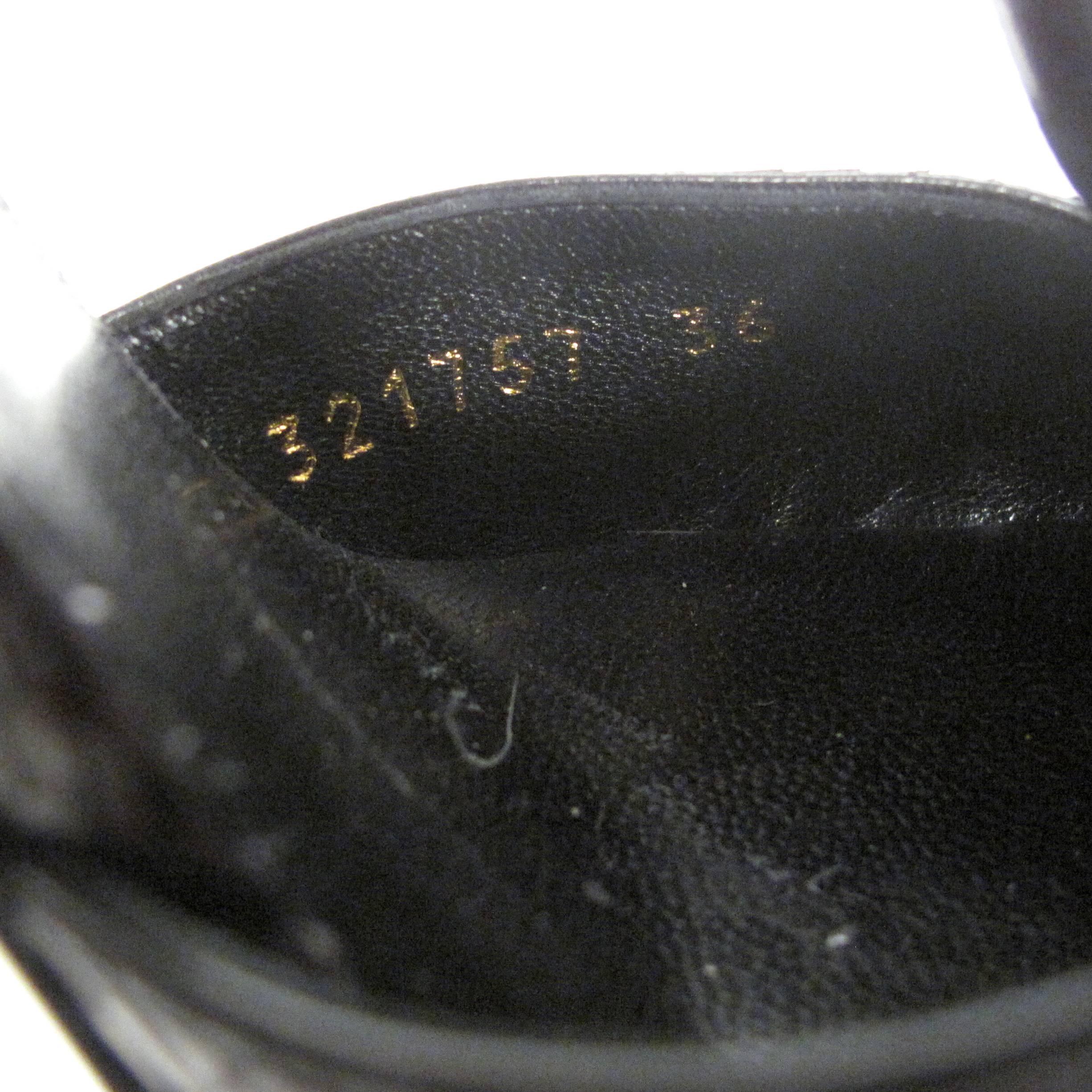 Saint Laurent Snakeskin Stud Heels - US 6 - 36 - Black Silver Pumps Shoes Janis 1