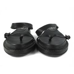 Ann Demeulemeester Sandals - 6 - 36 - Black Leather Strappy Flat Platform Shoes