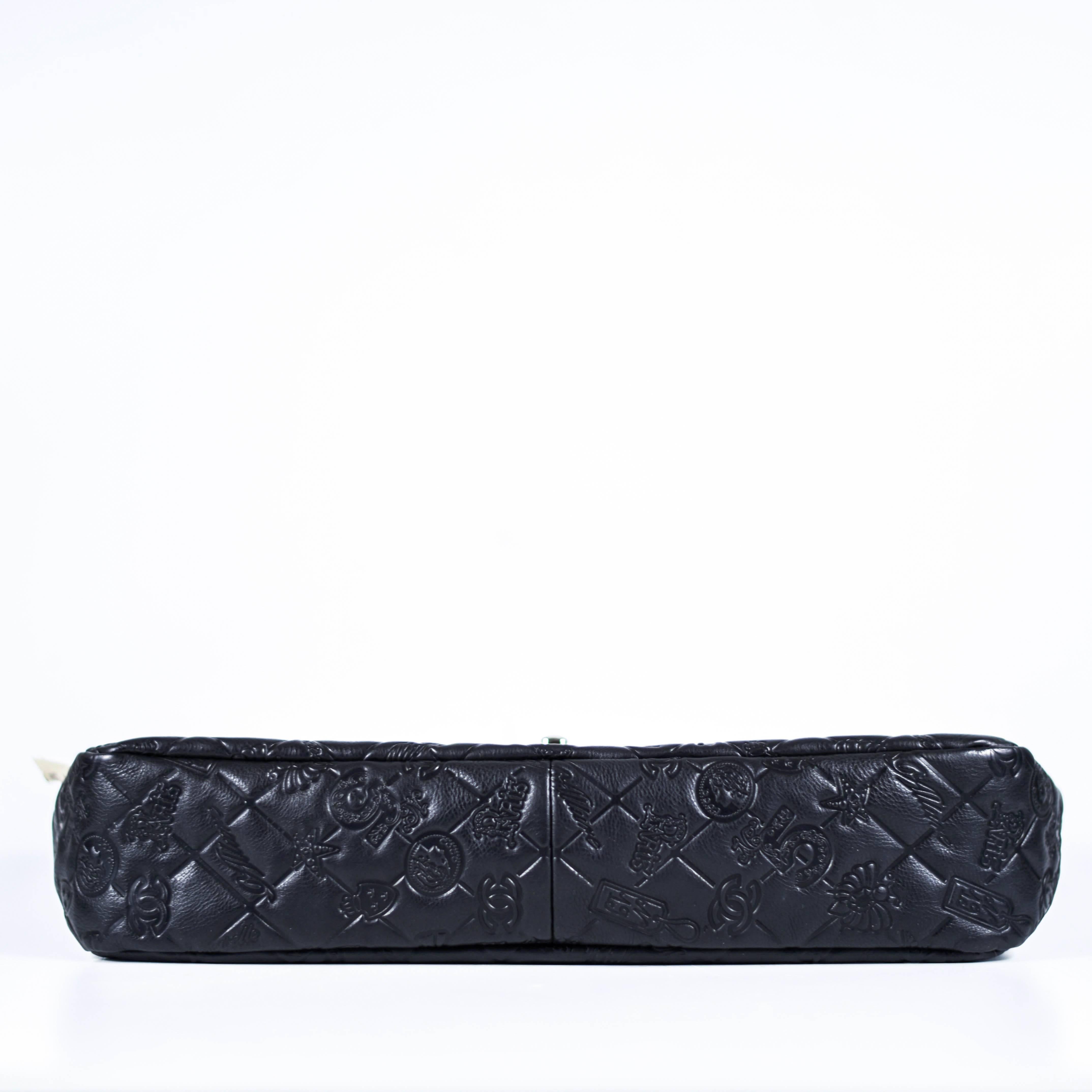 Chanel new Maxi Lucky Charms Symbols Bag - Black Leather CC Logo Flap Embossed In New Condition In Prahran, Victoria