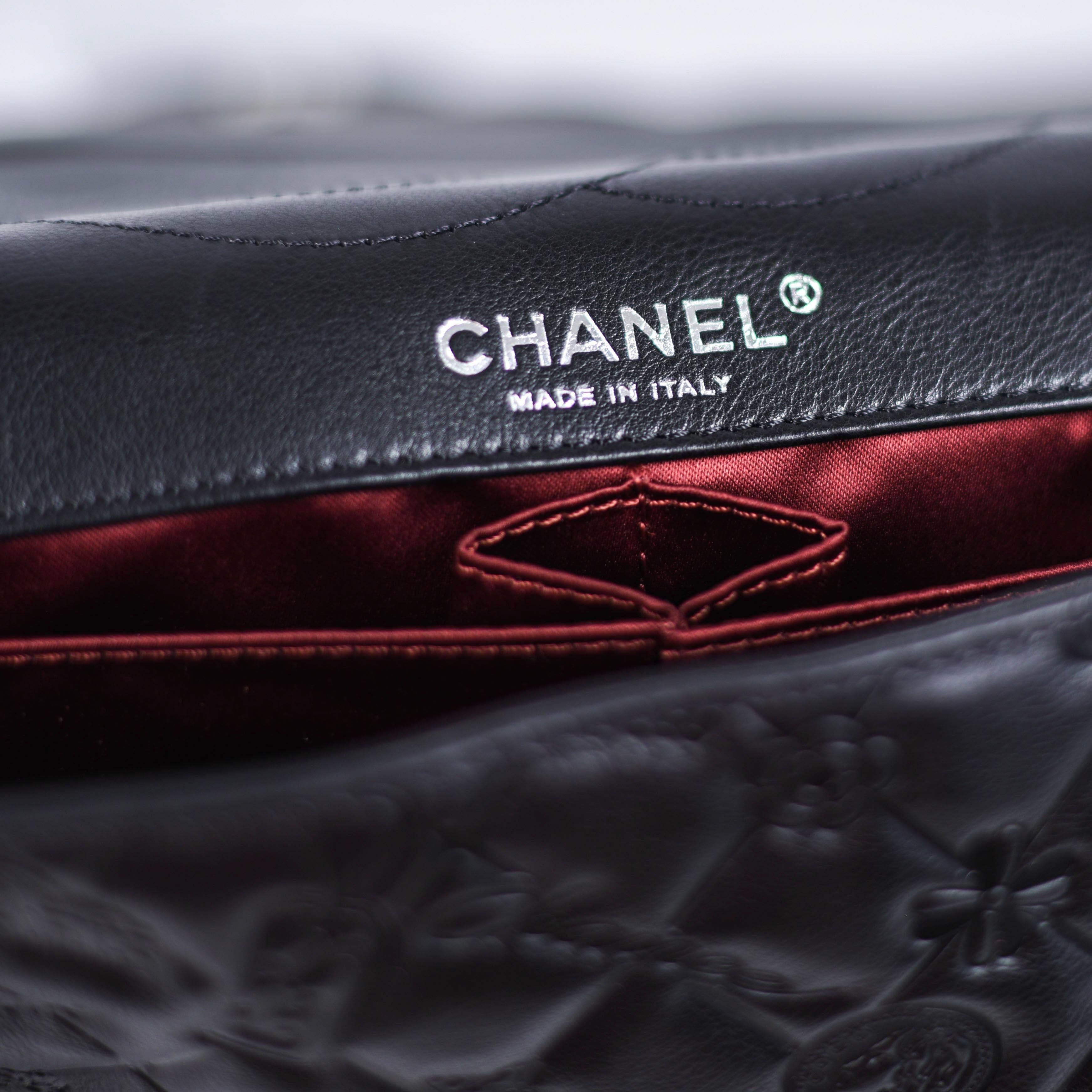 Chanel new Maxi Lucky Charms Symbols Bag - Black Leather CC Logo Flap Embossed 2