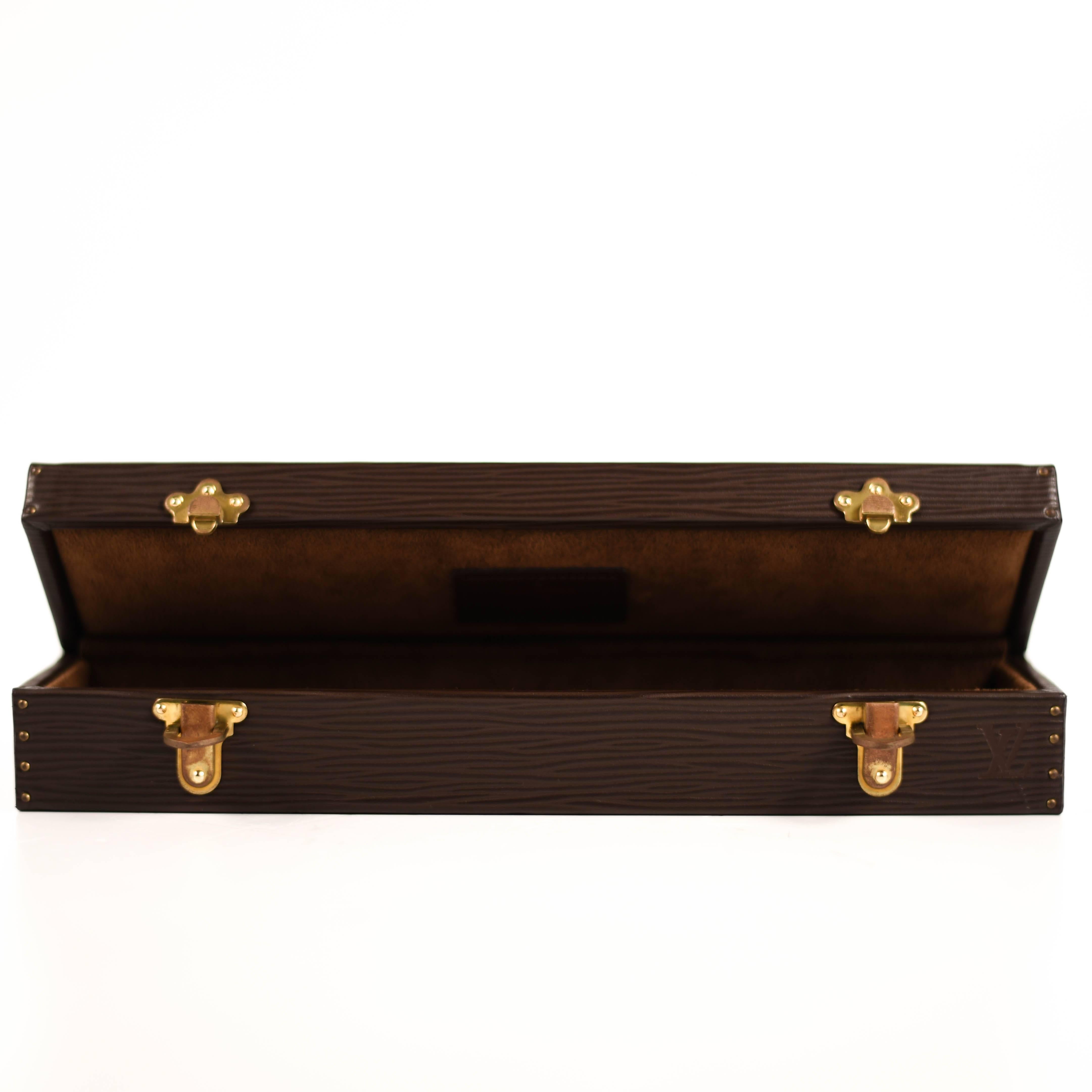 Louis Vuitton Jewelry Box - EPI Grained Leather Small Watch Trunk Case Gold Box In Good Condition For Sale In Prahran, Victoria