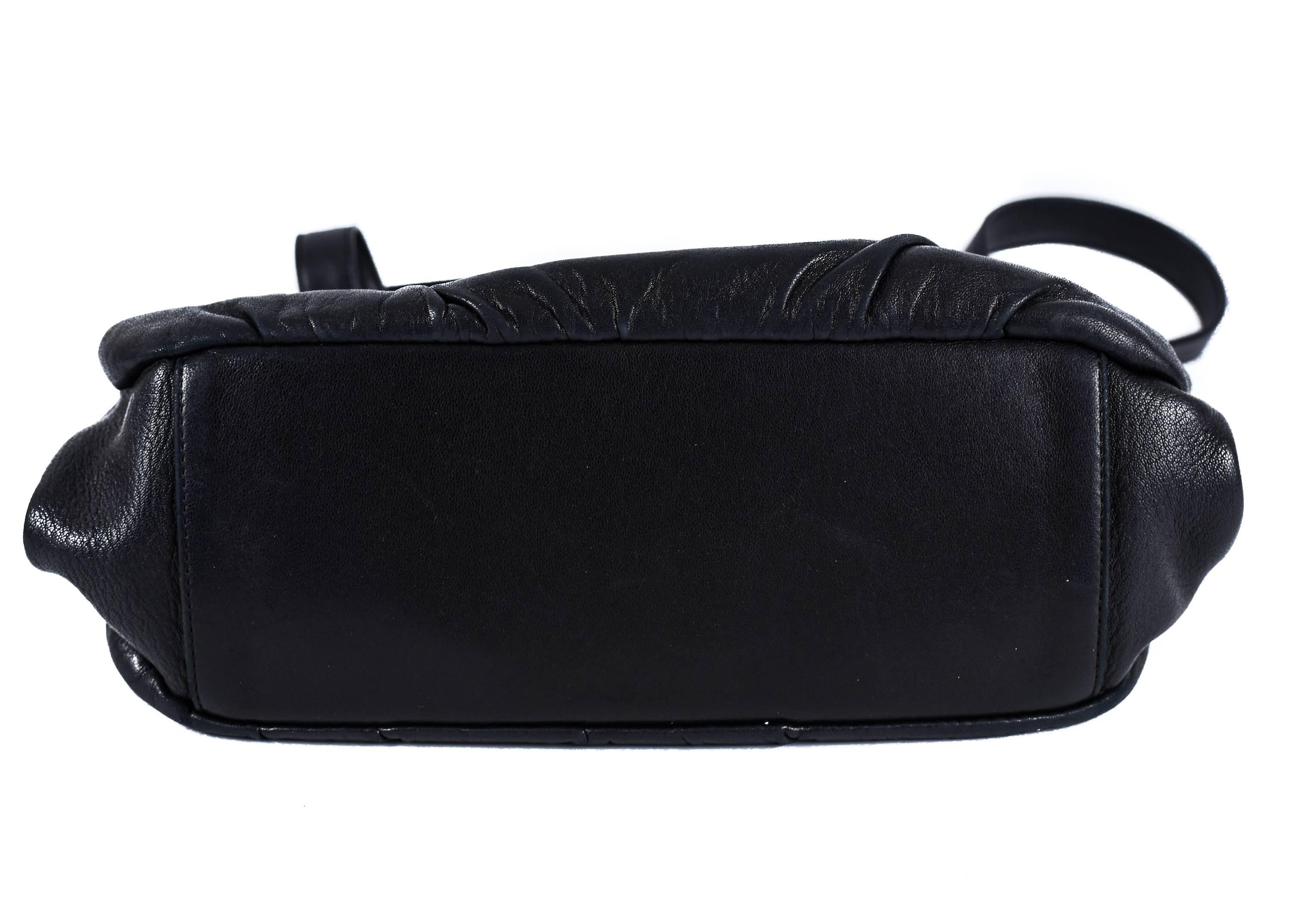 Chanel Logo Frame Shoulder Handbag - Black Leather Silver CC Chain Handbag LAX 2