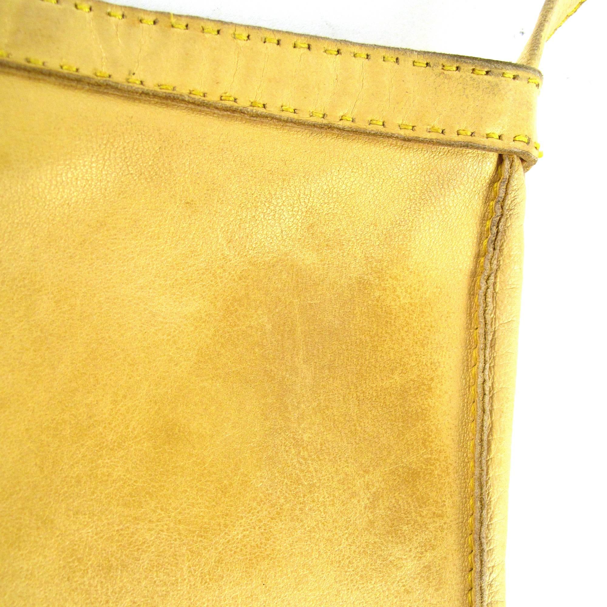 Hermes Bag- Yellow Perforated Leather Mini Crossbody Shoulder Handbag 1
