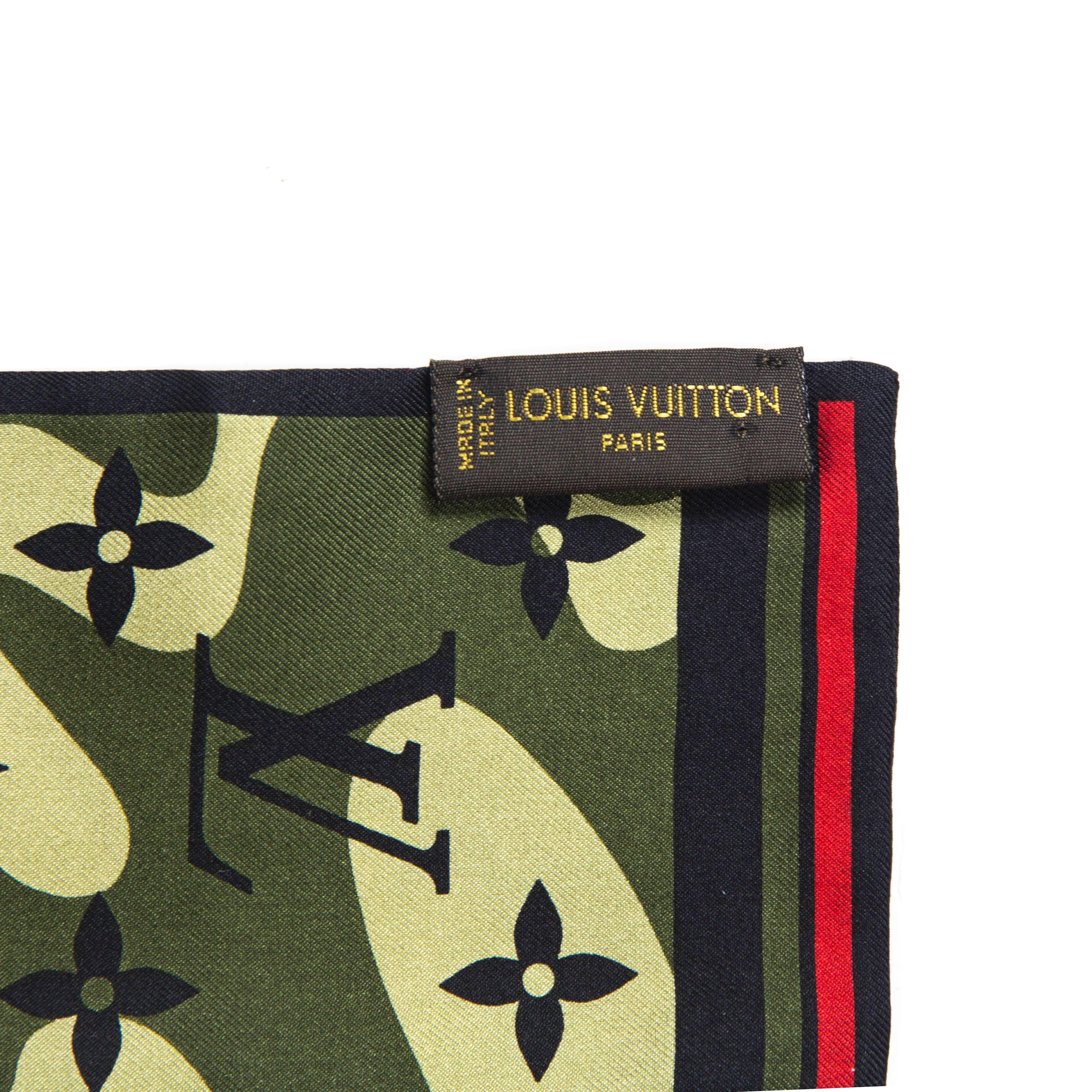 Louis Vuitton Scarf - Camo Monogramouflage Monogram Camouflage Green Bandeau In Excellent Condition In Prahran, Victoria
