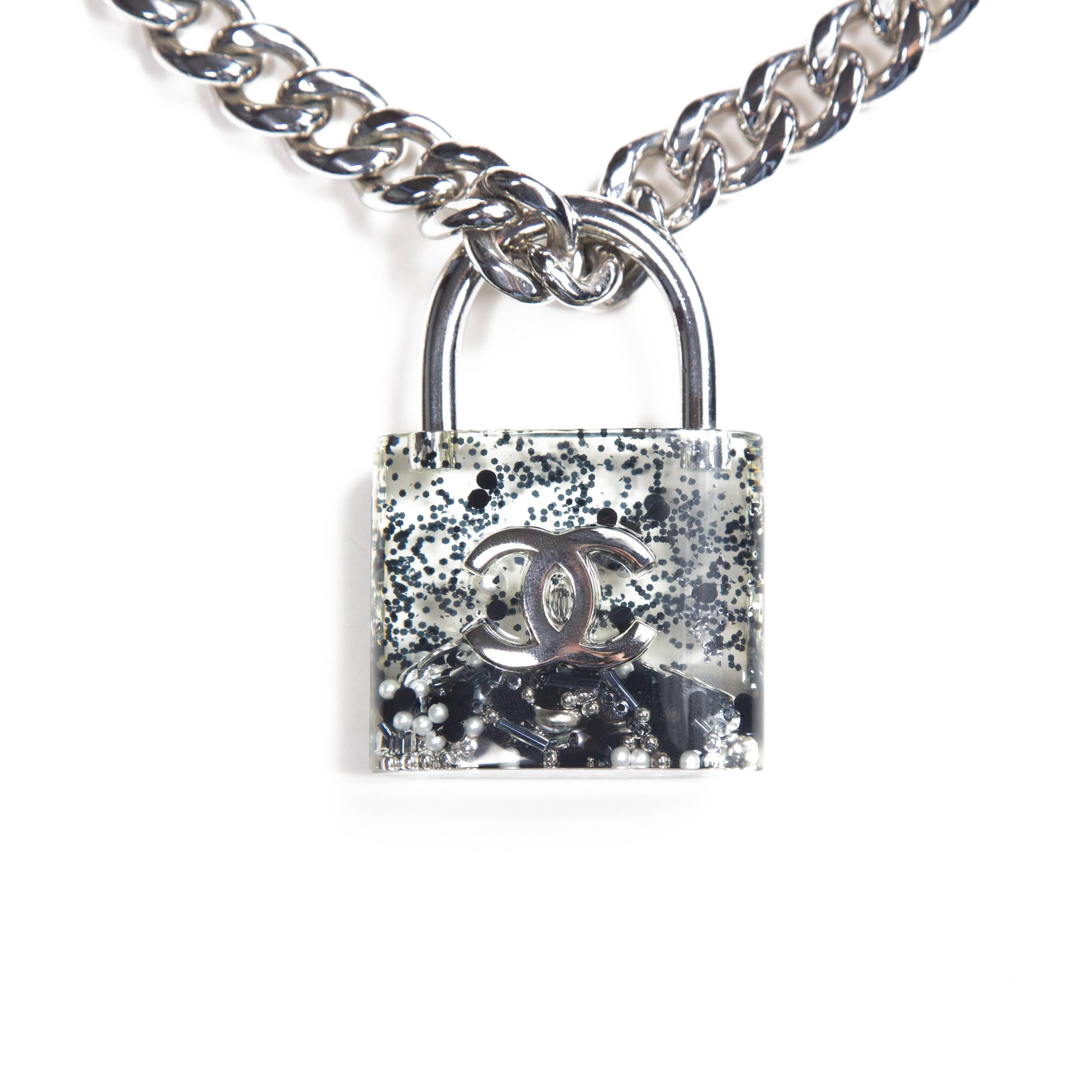 chanel lock necklace