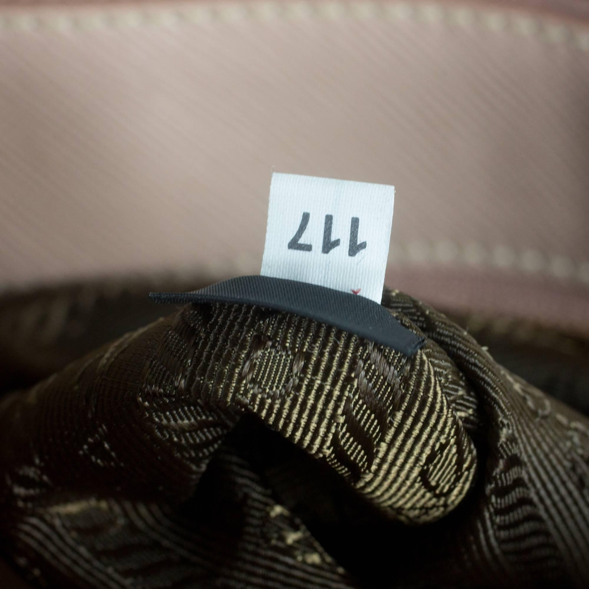 Prada Pink Saffiano Shoulder Bag - Leather Satchel Gold Handbag Tote 4