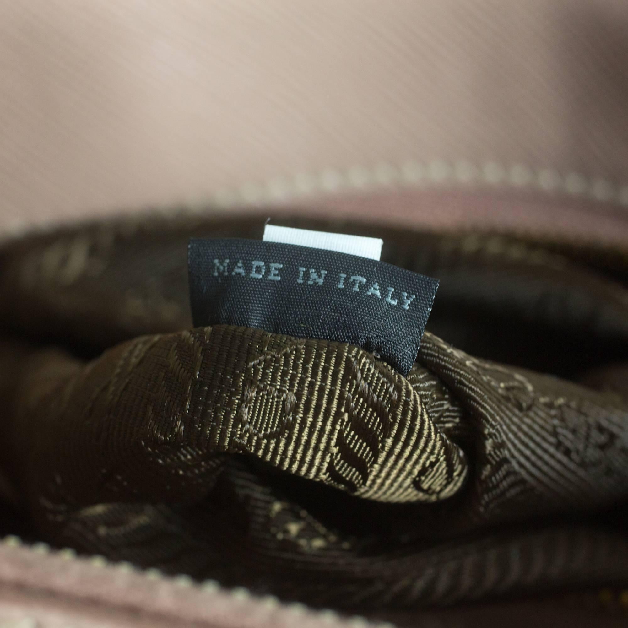 Prada Pink Saffiano Shoulder Bag - Leather Satchel Gold Handbag Tote 5