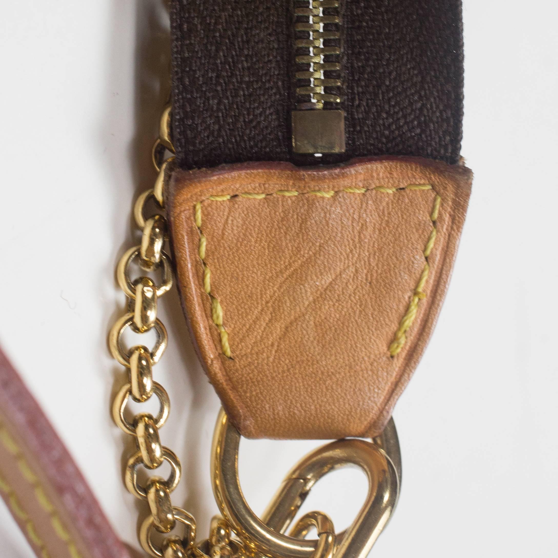 Louis Vuitton Shoulder Bag Pochette - Eva LV Logo Monogram Gold Chain Handbag In Good Condition In Prahran, Victoria