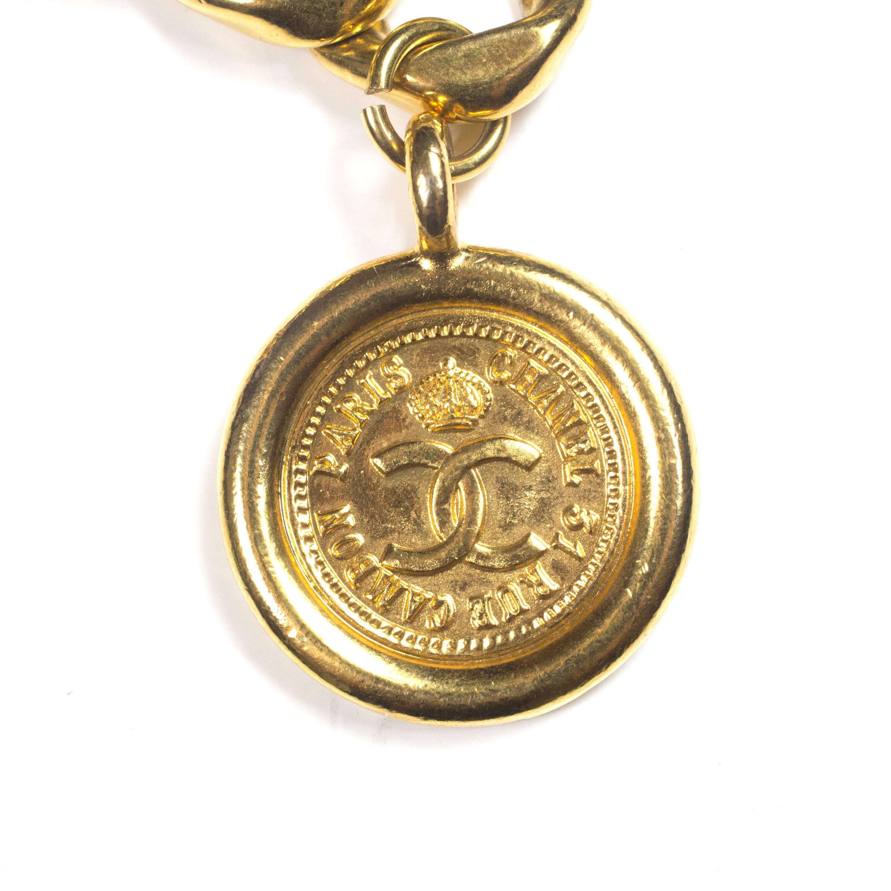 Chanel Massive XL Charm Necklace Belt Vintage Gold Coin Medallion Chain CC Coco 2