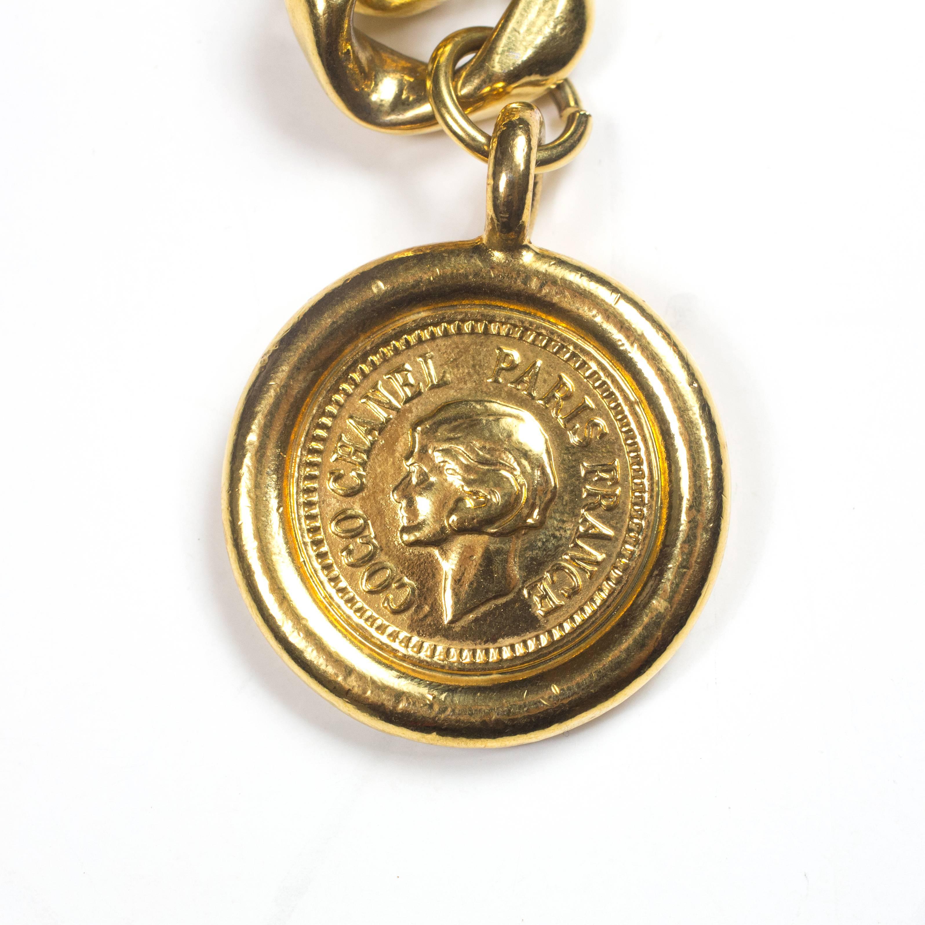Chanel Massive XL Charm Necklace Belt Vintage Gold Coin Medallion Chain CC Coco 3