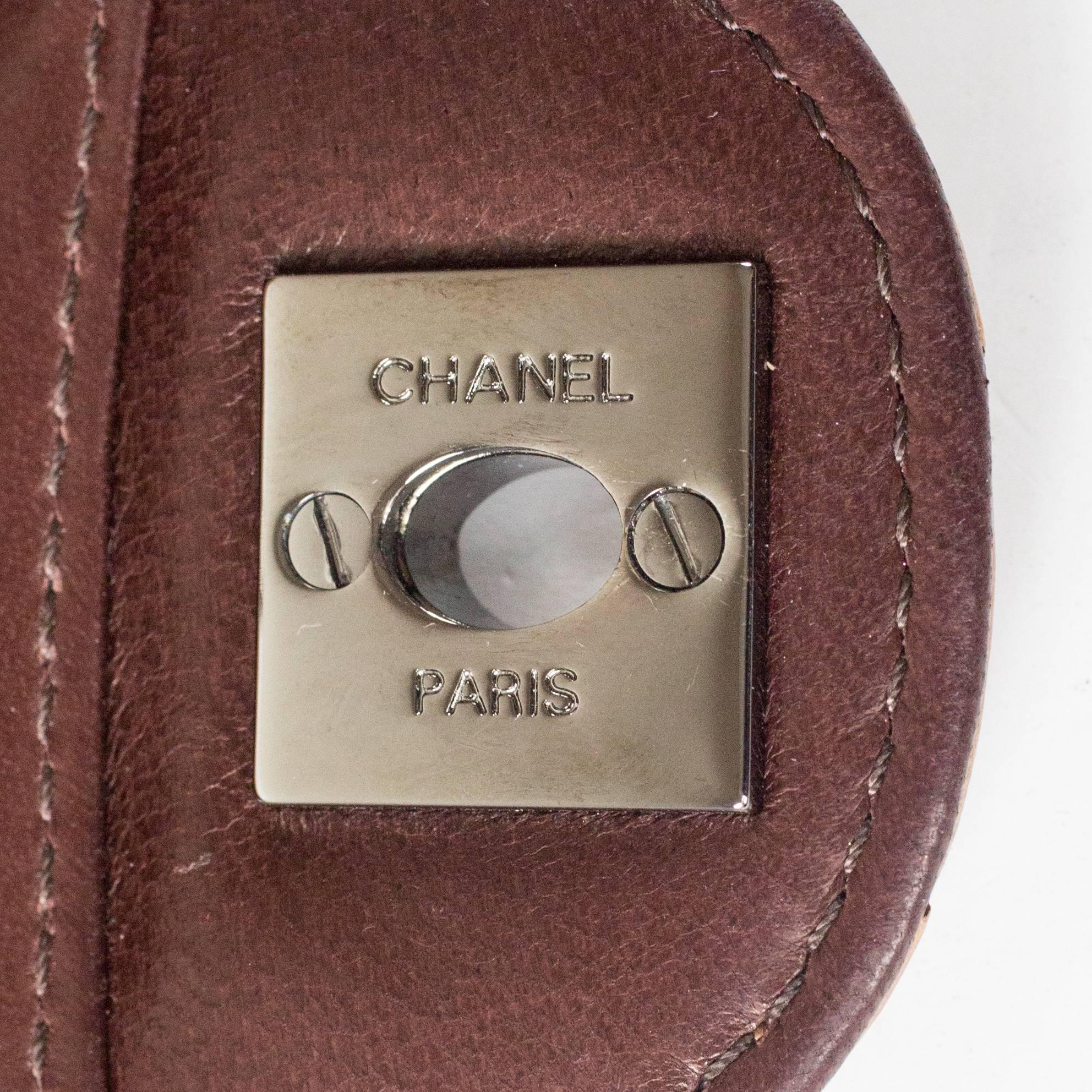 Chanel Python Brown Leather Bag Semi Precious Stones Gripoix CC Silver Snakeskin 3