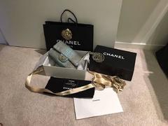 Chanel Green Python Rectangular Mini Classic Flap Bag