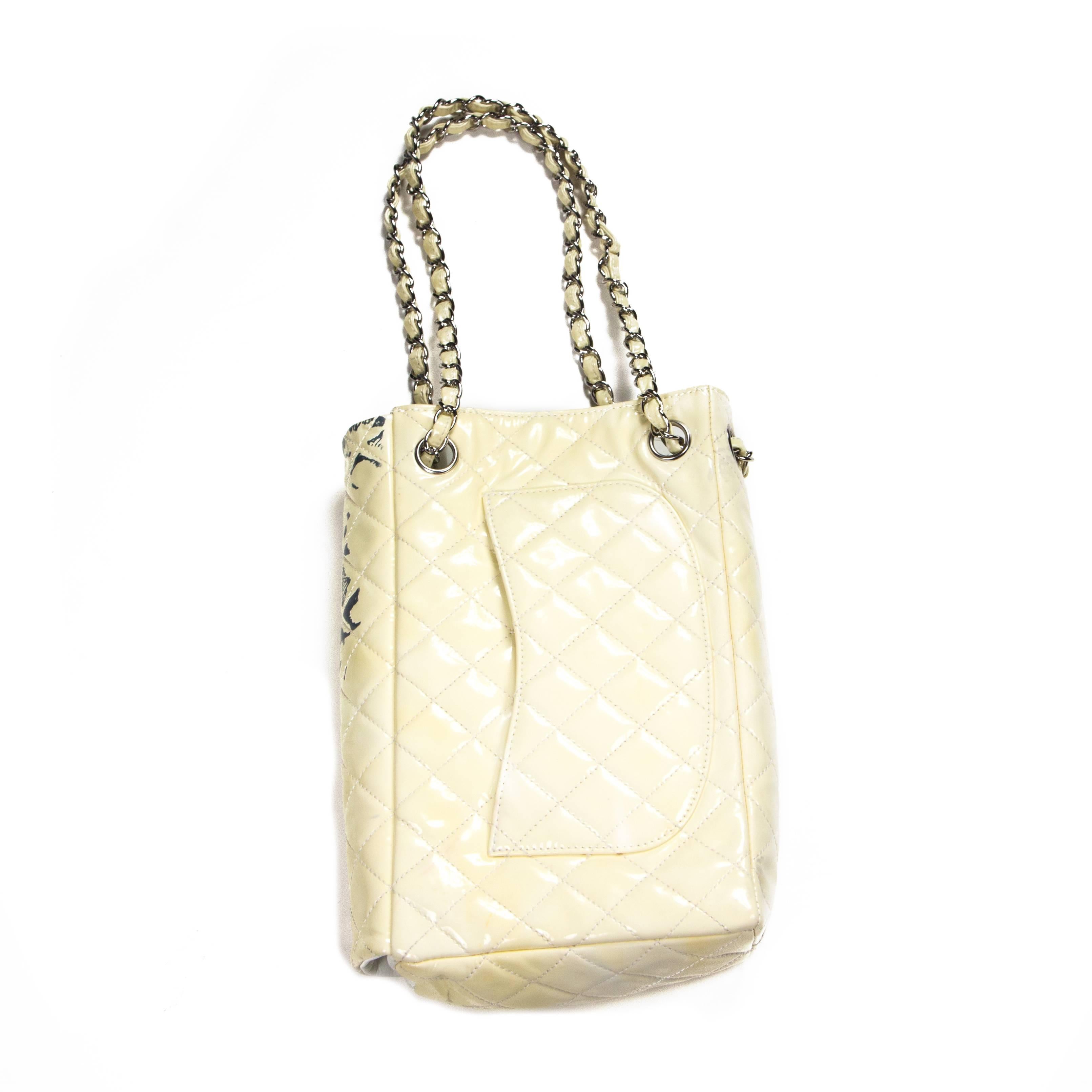 beige chanel bag with silver chain