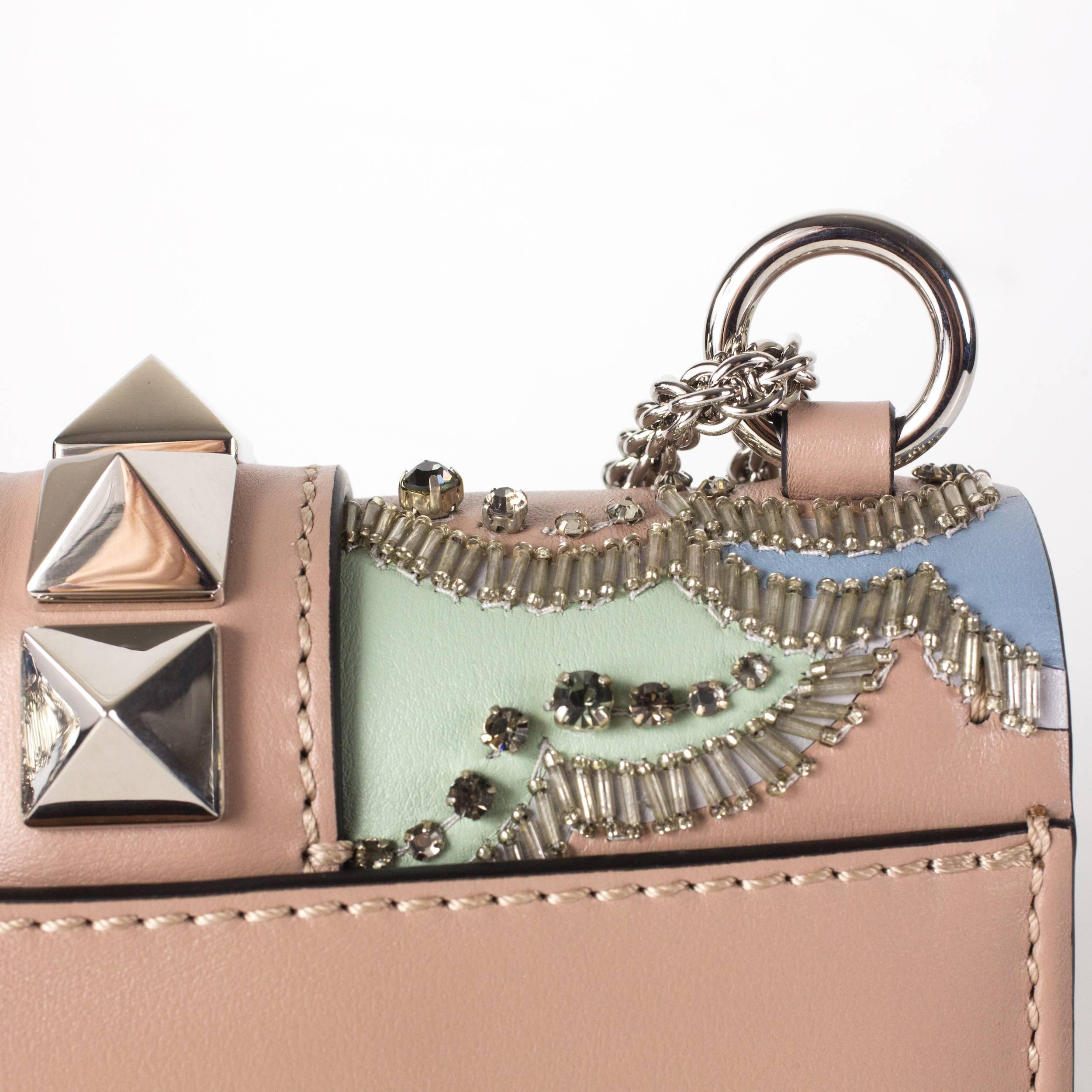 Valentino Bag - New - Pink Glam Lock Crystal Bead Rockstud Studded Handbag Bag 1
