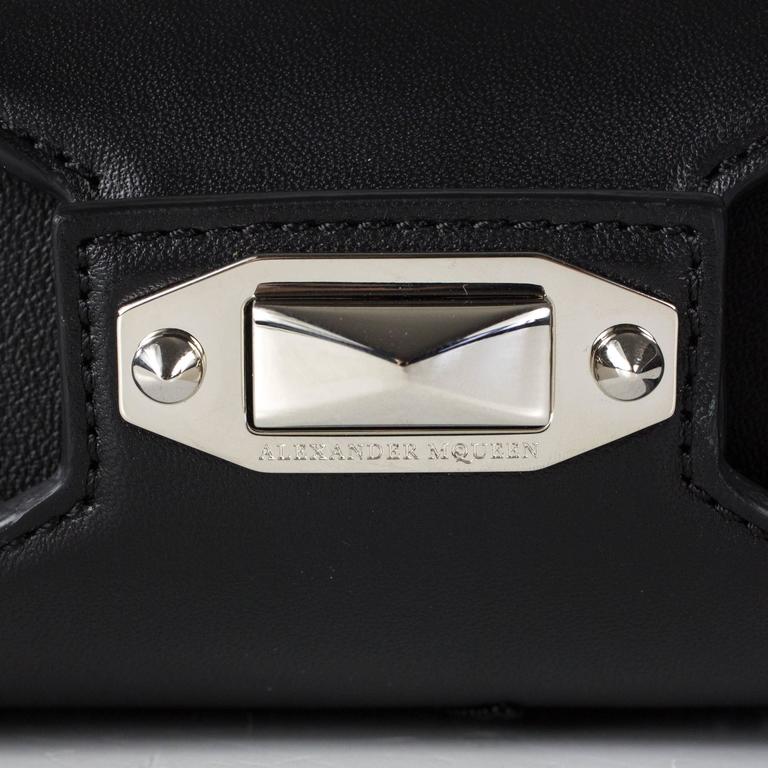 Alexander McQueen Shoulder Bag New - Butterfly Crystal Black Leather ...