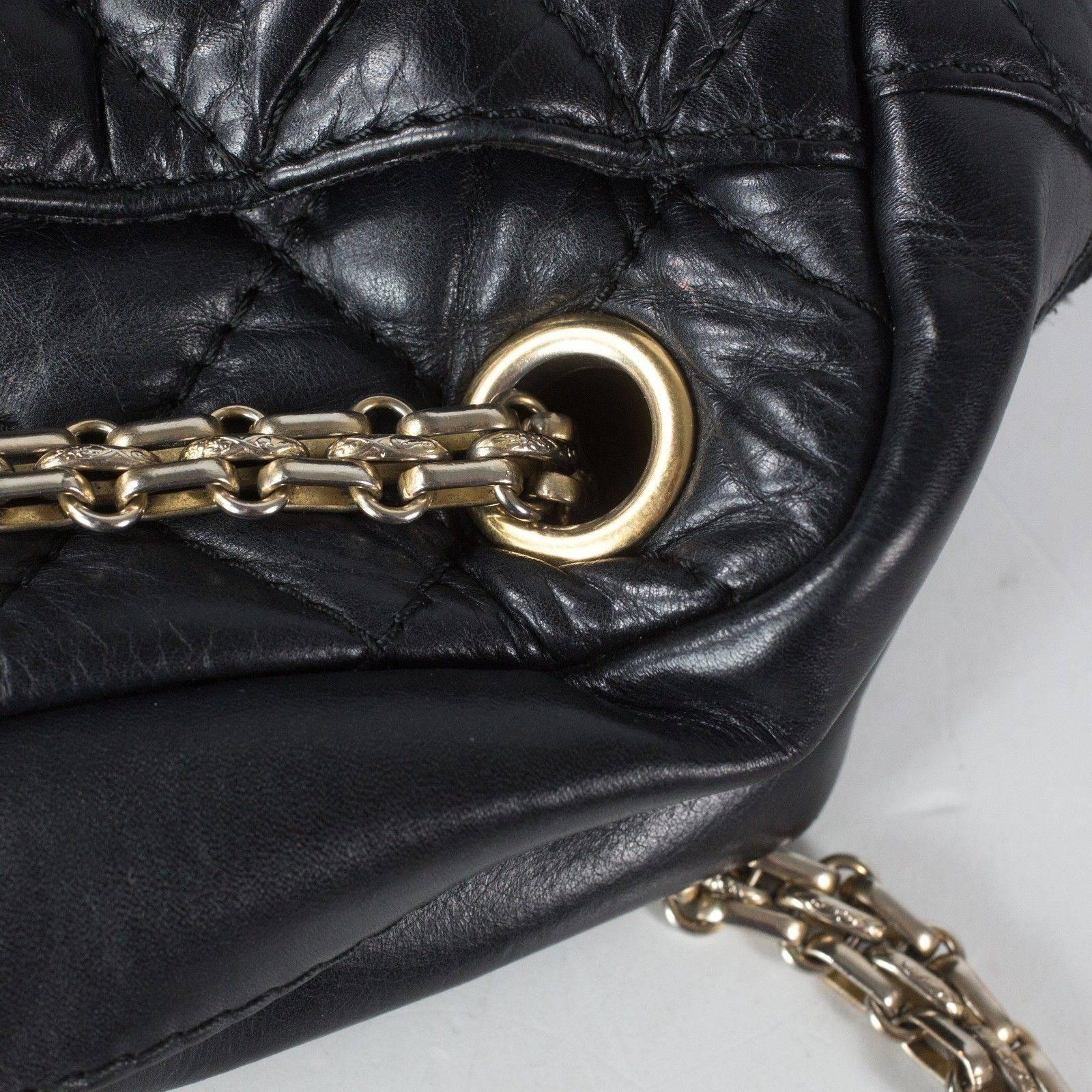 Chanel Reissue Camera Shoulder Bag - Black Quilted Leather CC Chain Gold Handbag 1