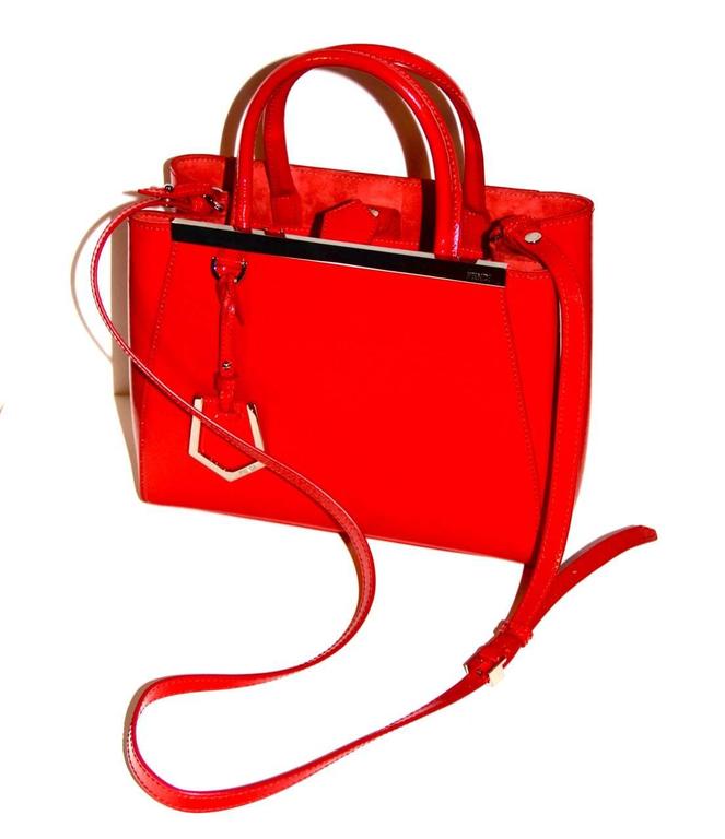 Fendi Pee 2jours Bag Red Patent Leather Pristine Condition Fancy Sophisticated And Quirky Mini Ping Bag Originally Designed For The Fall 12 Collection