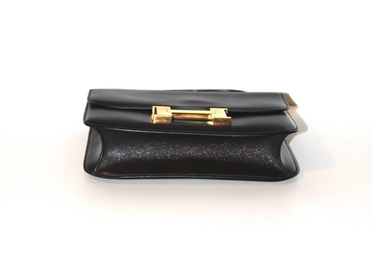 Black Hermes Constance Bag - Dark Brown Box Leather - Vintage - Excellent Condition