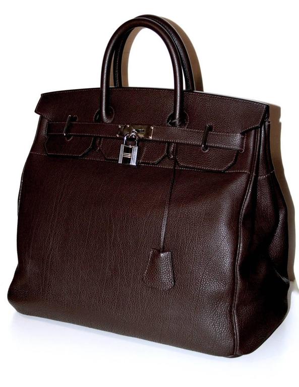 Hermes Haut A Courroies (HAC) 40 CM Bag Brown Togo Leather