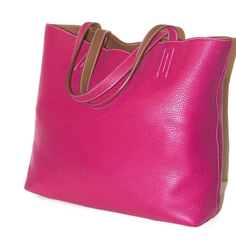 HERMES Double Sens 36 Reversible Tote Bleu Nuit/ Rose Extreme - Timeless  Luxuries