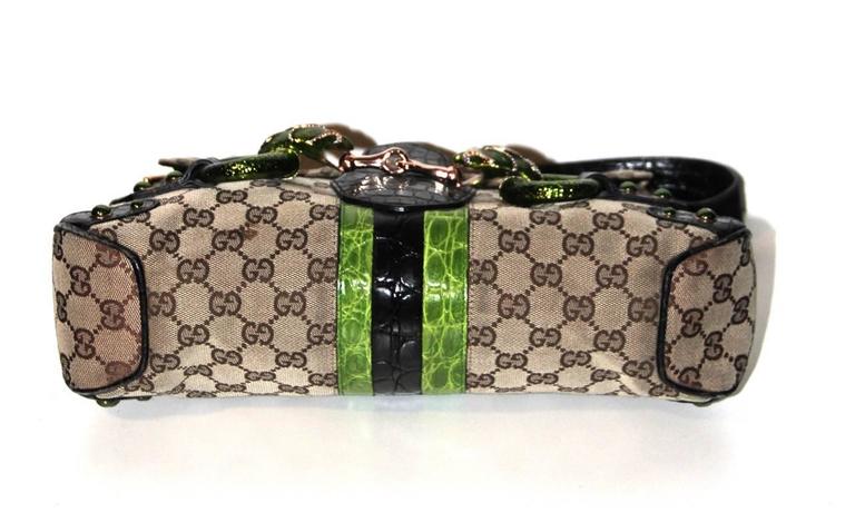 GUCCI by Tom Ford Limited Edition Monogram Jewelled Snake Head Shoulder Bag at 1stdibs