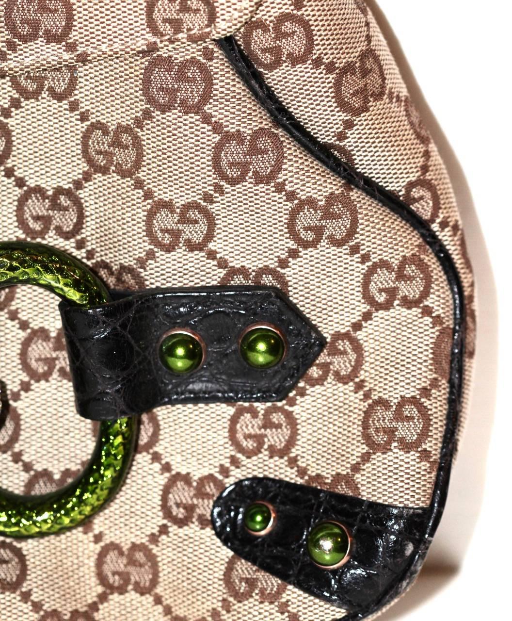 GUCCI by Tom Ford Limited Edition Monogram Jewelled Snake Head Shoulder Bag 1