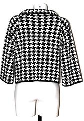 Christian Dior Schwarze und weiße Wolljacke mit Hahnentrittmuster