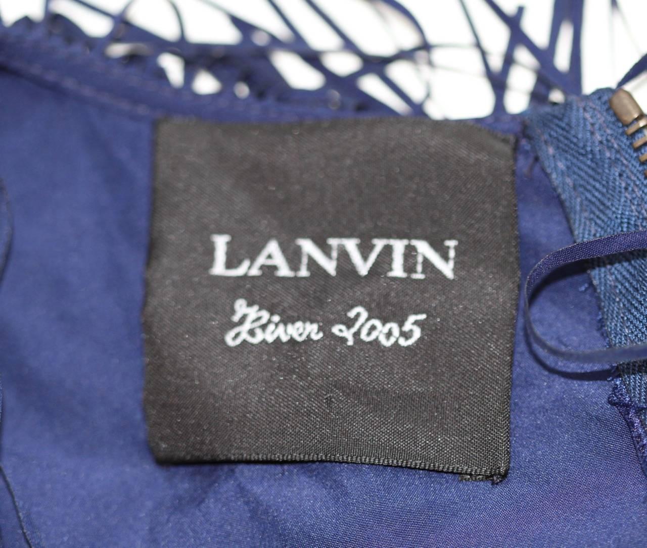 LANVIN Lovely Dark Blue Fringe Cocktail Dress  2