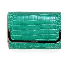 Louis Vuitton PM Model Green "Rossmore" Leather Clutch