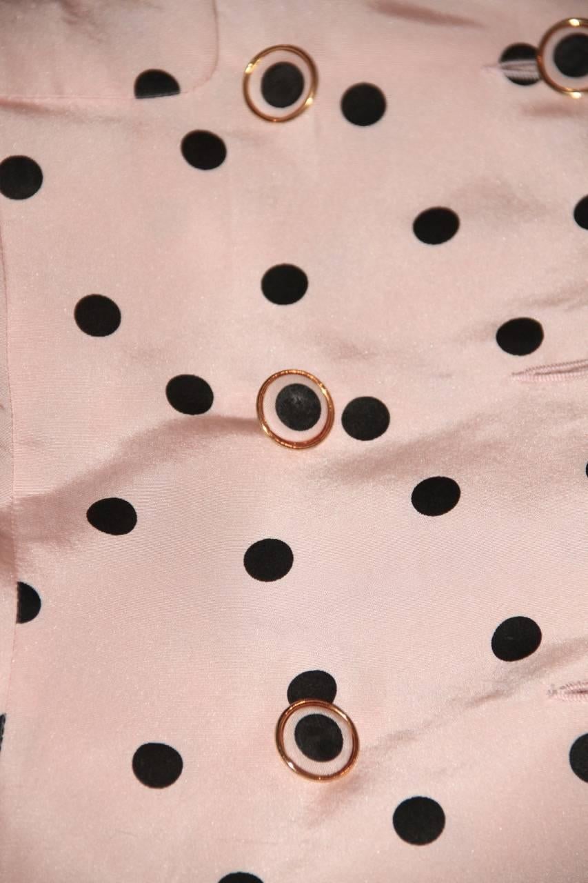 pink polka dot coat