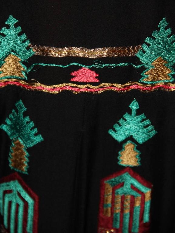 Valentino Black Silk Long Dress - Multicolored Embroidery - SS 14 ...