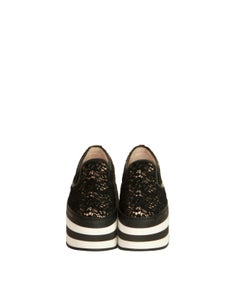 Gucci Black Lace Platform Sneaker