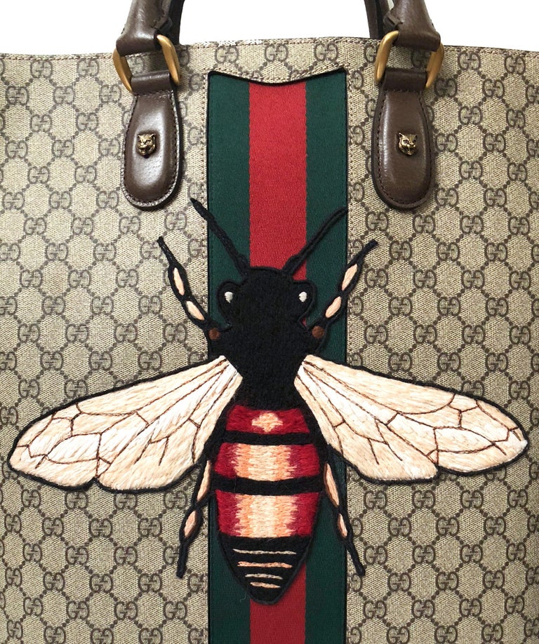Gucci Bee Embroided GG Supreme Canvas Tote at 1stDibs gucci bee tote
