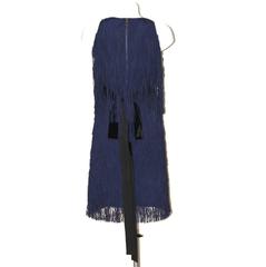 LANVIN Lovely Dark Blue Fringe Cocktail Dress
