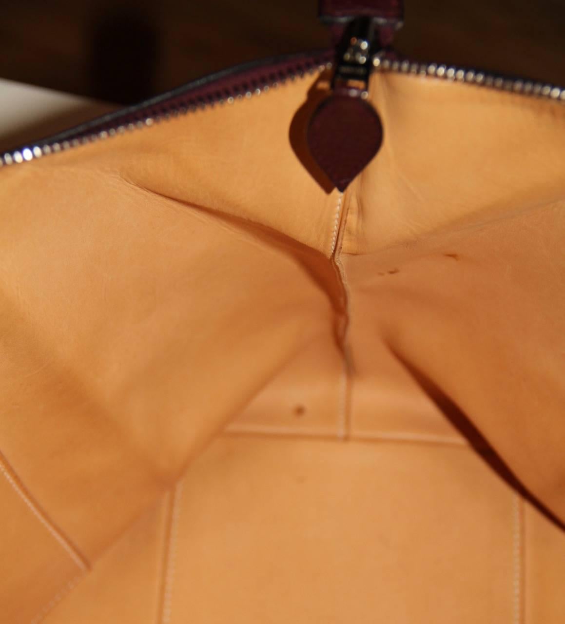Women's Hermes Paris Bombay Shoulder Bag Tote Prune Togo Leather
