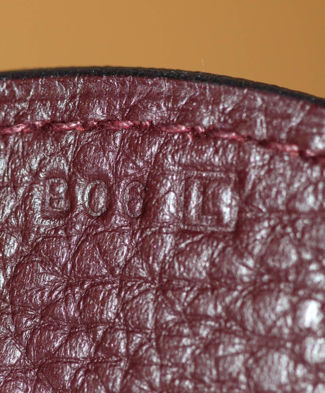 Hermes Paris Bombay Shoulder Bag Tote Prune Togo Leather 3